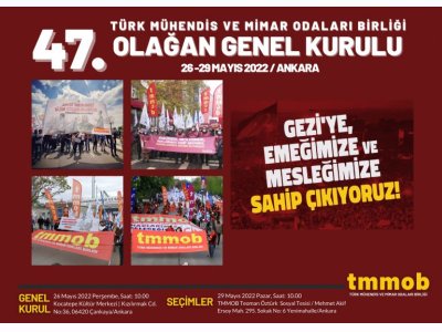TMMOB 47 OLAĞAN GENEL KURULU`NA KATILDIK