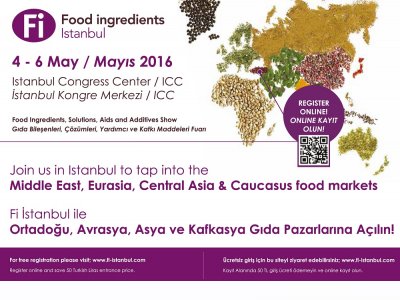 0406MAYIS 2016 TARİHLERİ ARASINDA GIDA BİLEŞENLERİ ÇÖZÜMLERİ YARDIMCI VE KATKI MADDELERİ Fİ İSTANBUL 2016 FUARINDA OLACAĞIZ 