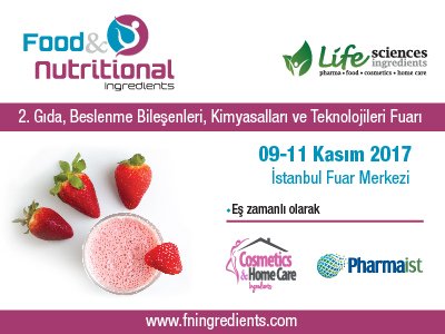 0911 KASIM 2017 LİFE SCİENCES INGREDİENTS 2GIDA BESLENME BİLEŞENLERİ KİMYASALLARI VE TEKNOLOJİLERİ FUARI